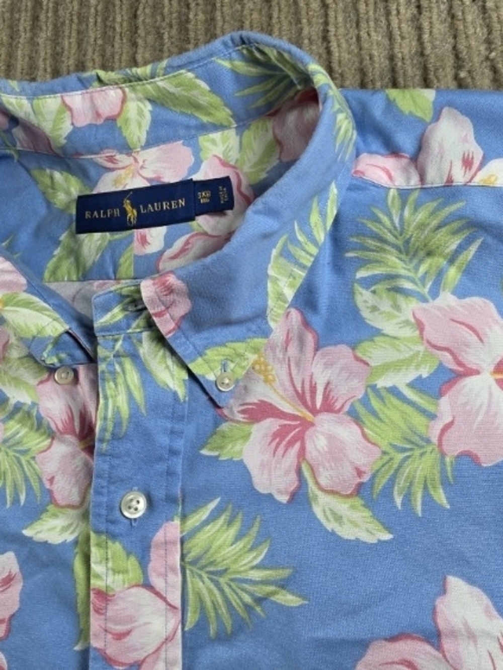 Polo Ralph Lauren Light Blue Hawaiian Floral Button-Down Shirt